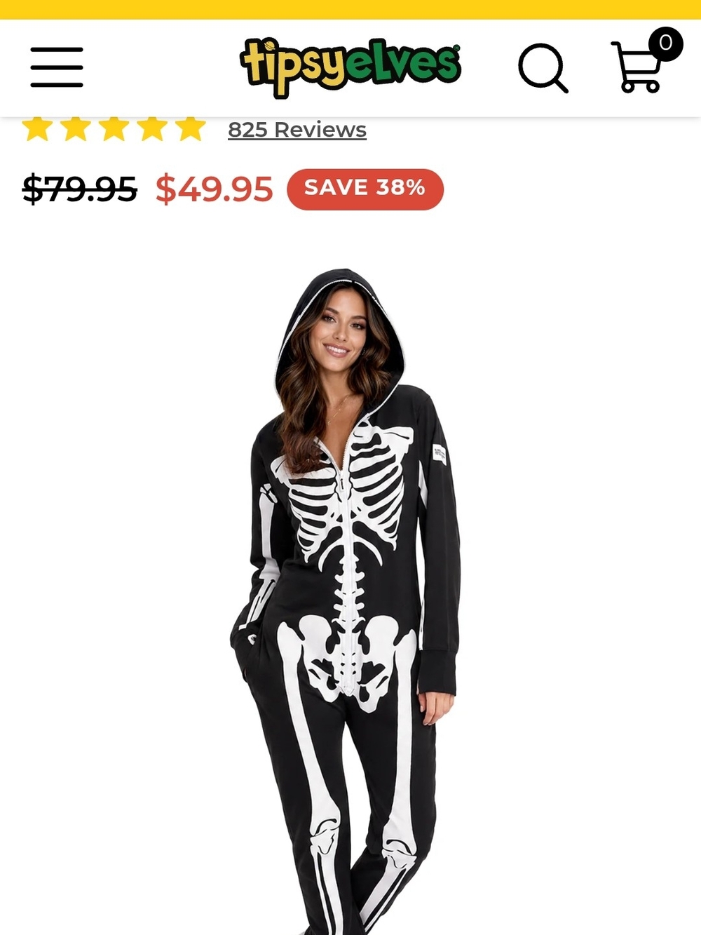 Tipsy Elves Black and White Skeleton Kids Hooded Onesie